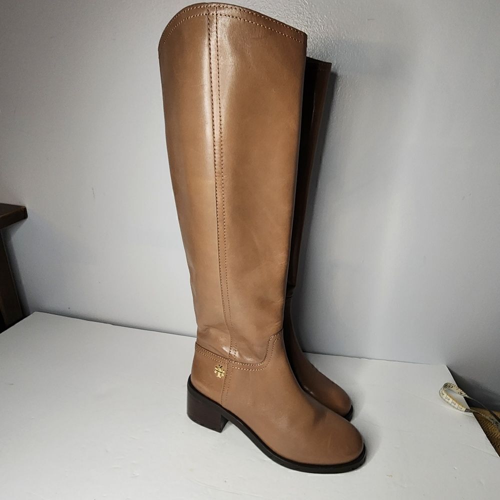 Tory Burch Boot Fulton Silky Leather Top Brown Size 5.5 M new WITHOUT TAGS